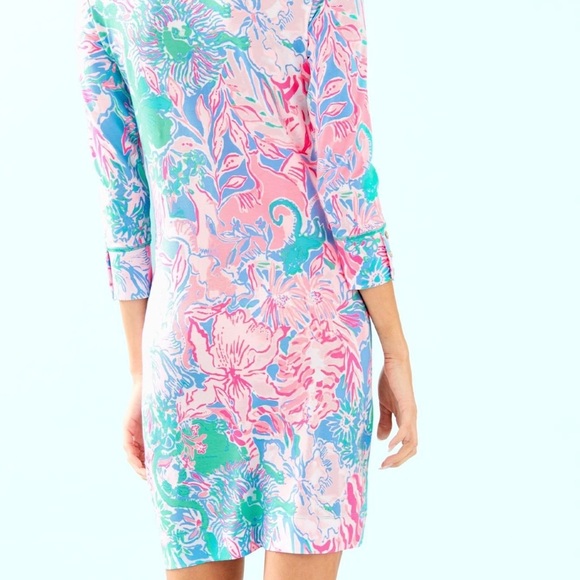 NWT Lilly Pulitzer UPF 50+ Sophie Dress in Blue Peri Viva La Lilly - Picture 2 of 6